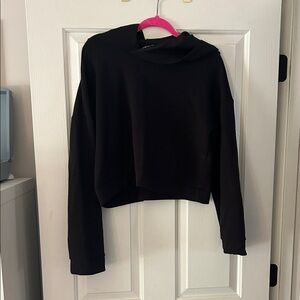 Black Cropped Hoodie